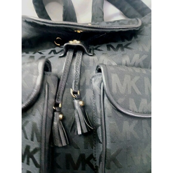 Michael Kors Jet Set Signature Flap Backpack Bag Black Retail $298